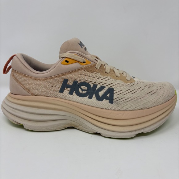Hoka Shoes - Hoka Bondi 8 Women's Size 7 Cream Orange Athletic Running Shoes 1127952 CMV